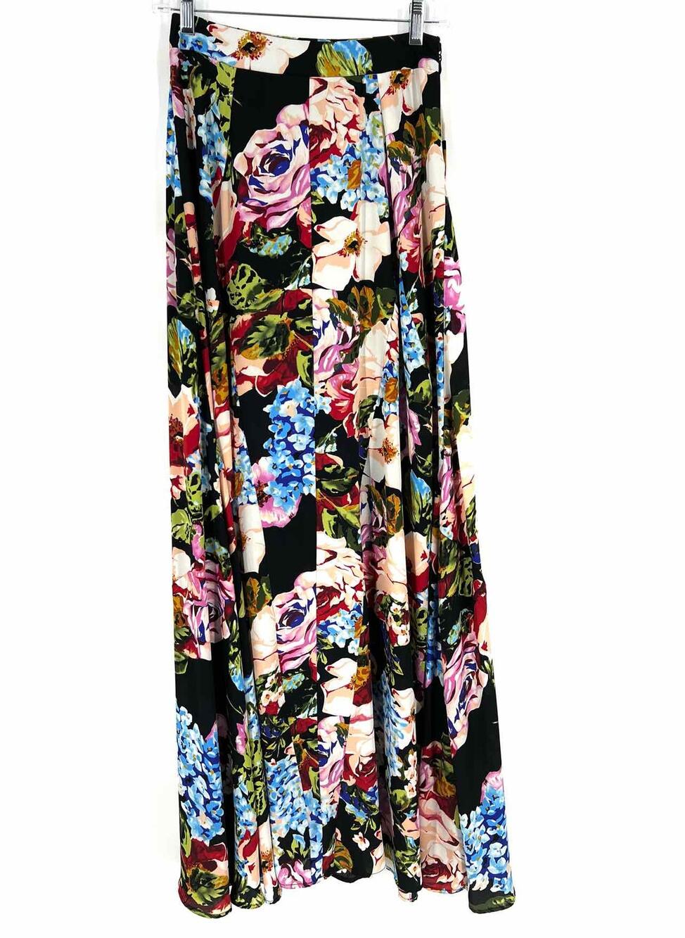 Show Me Your Mumu Size S Black/Multi Floral Maxi Designer Skirt
